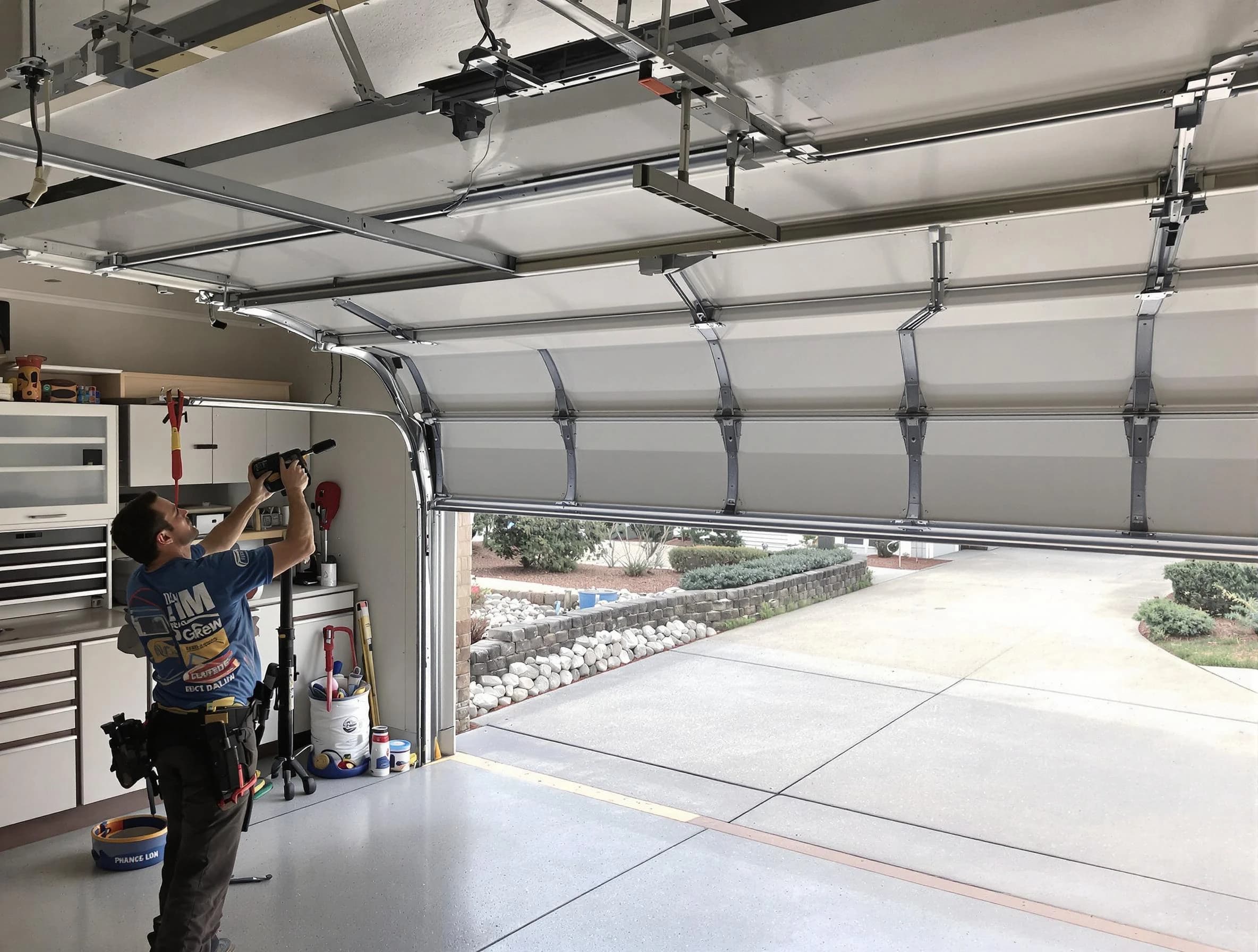 Garage door track repair service by Petersburg Garage Door Repair in Petersburg