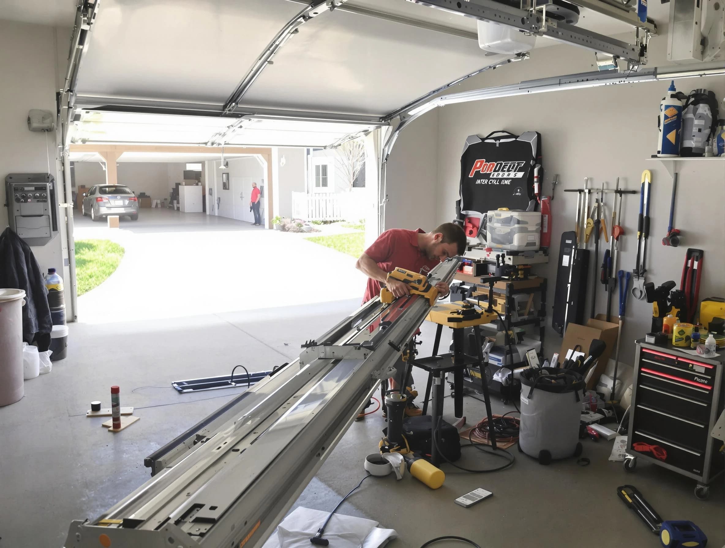 Petersburg Garage Door Repair expert performing track repair in Petersburg