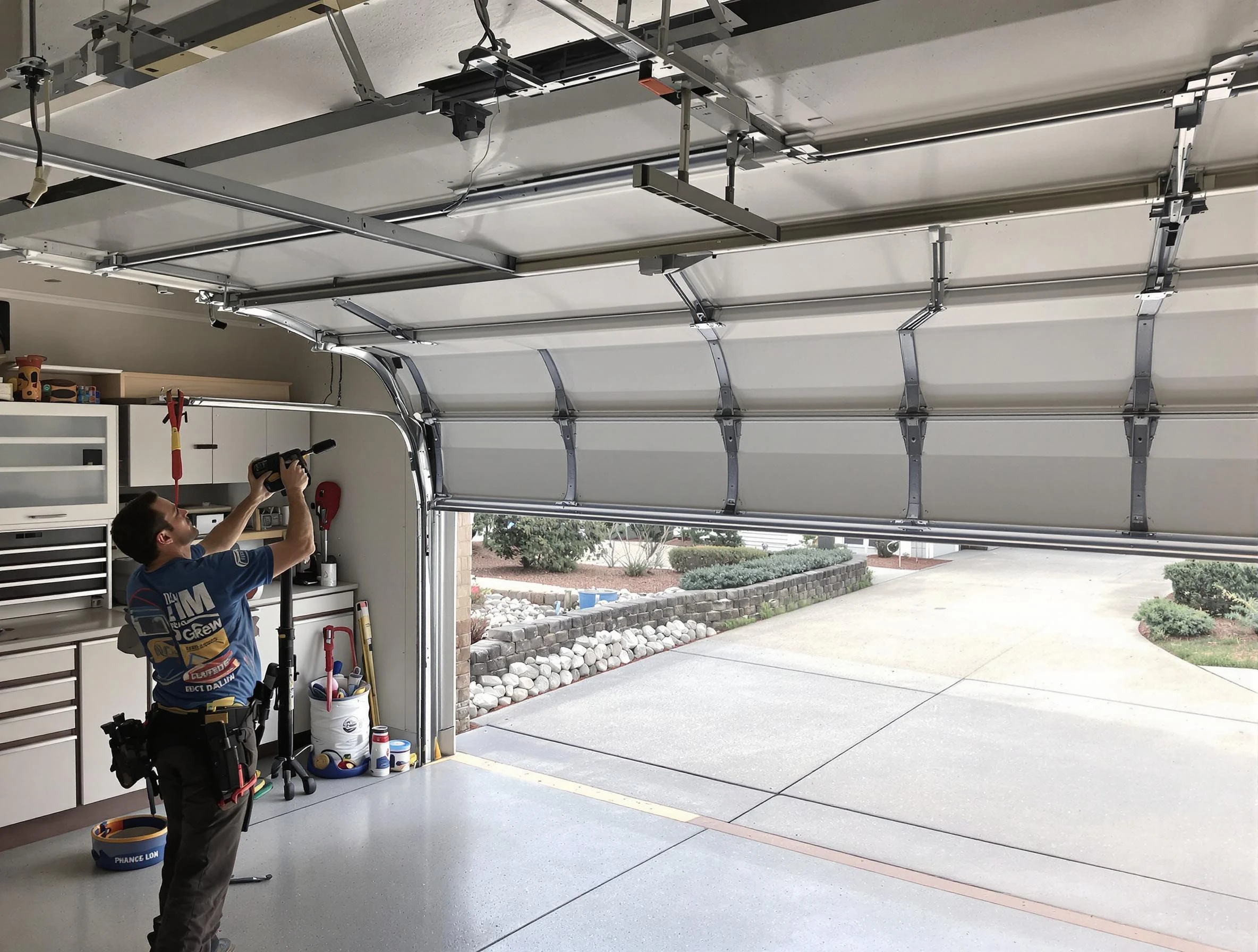 Garage door track repair service by Petersburg Garage Door Repair in Petersburg